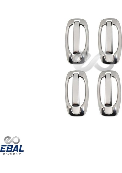 Opel Combo Krom Kapı Kolu+Çerçeve 4 Kapı 8 Parça 2012-2018 Paslanmaz Çelik