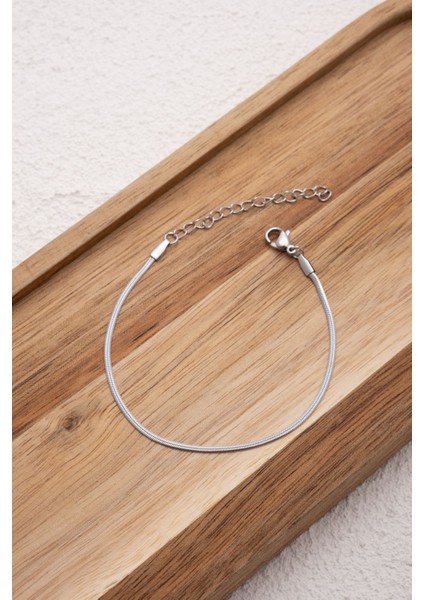 Çelik İnce İtalyan Bileklik Balık Sırtı Model Kararmaz 17+6 cm 2 mm Günlük Kullanıma Uygun fiyatları