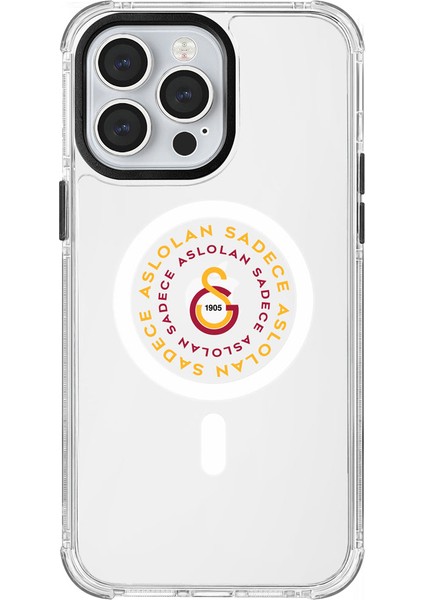 Apple iPhone 14 Pro Max Galatasaray Magsafe Aslolan Şeffaf Telefon Kılıfı
