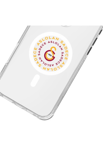 Apple iPhone 14 Pro Max Galatasaray Magsafe Aslolan Şeffaf Telefon Kılıfı