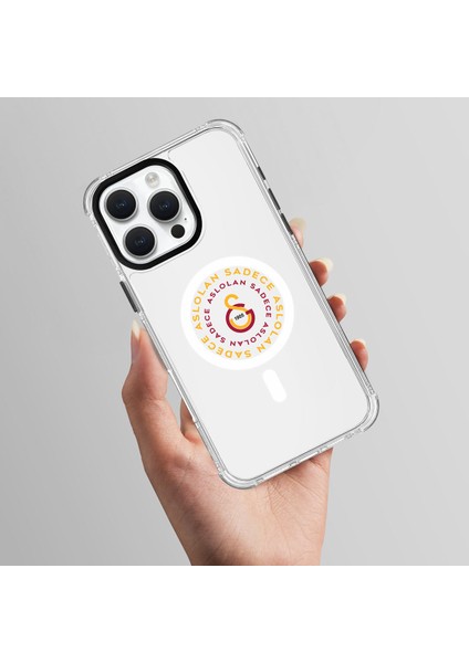 Apple iPhone 14 Pro Max Galatasaray Magsafe Aslolan Şeffaf Telefon Kılıfı
