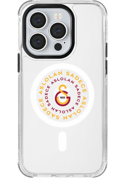Apple iPhone 14 Pro Galatasaray Magsafe Aslolan Şeffaf Telefon Kılıfı