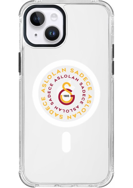 Apple iPhone 14 Galatasaray Magsafe Aslolan Şeffaf Telefon Kılıfı