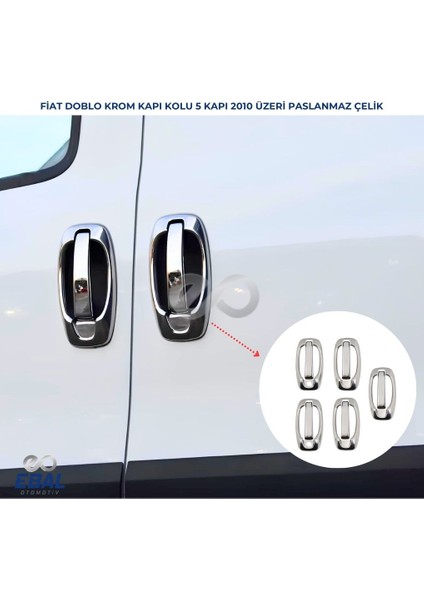 Opel Combo Krom Kapı Kolu 5 Kapı 10 Parça (Set) 2012-2018 Paslanmaz Çelik