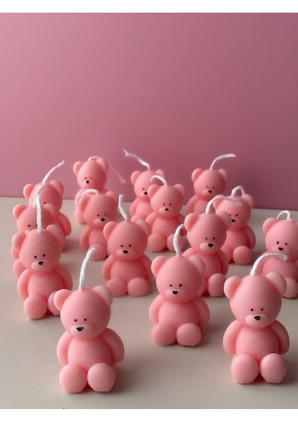 20 Adet Ayıcık Mum Kına, Söz, Nişan, Nikah, Düğün, Bebek, Babyshower, Doğum Günü Çok Renkli Tr