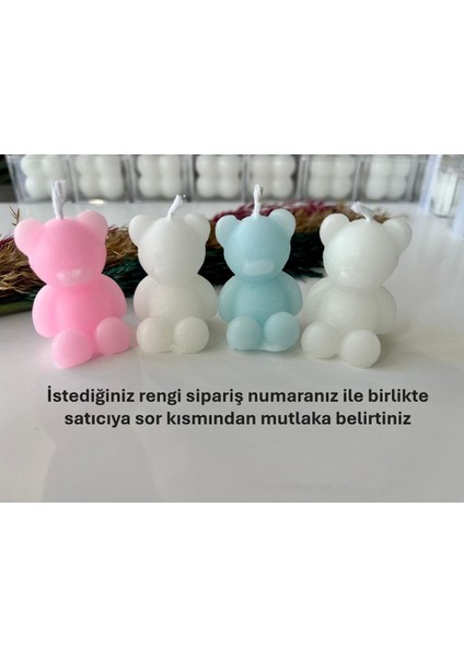20 Adet Ayıcık Mum Kına, Söz, Nişan, Nikah, Düğün, Bebek, Babyshower, Doğum Günü Çok Renkli Tr modelleri
