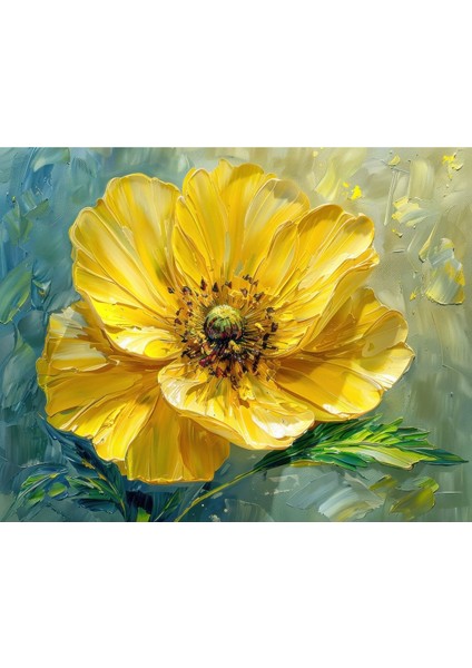 Big Yellow Flower Kanvas Tablo