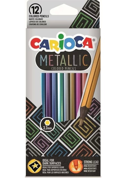 43164 Metalik Kuru Boya Kalemi 12 Renk