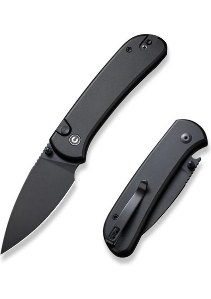 Qubit Button Lock & Thumb Stud Knife Black Aluminum Handle Çakı fiyatları