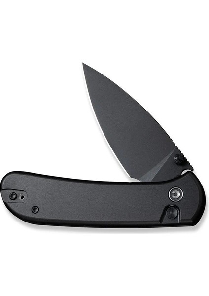 Qubit Button Lock & Thumb Stud Knife Black Aluminum Handle Çakı fırsatları
