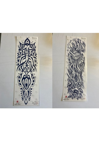 Tribal Anka 3 Hafta Kalıcı 2 Adet Birden Tam Kol Bacak Geçici Dövme 46 cm