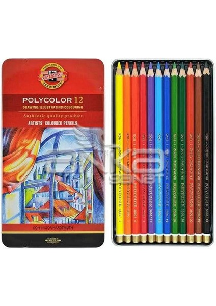 Koh-I-Noor Polycolor Kuru Boya Kalemi 12LI Set