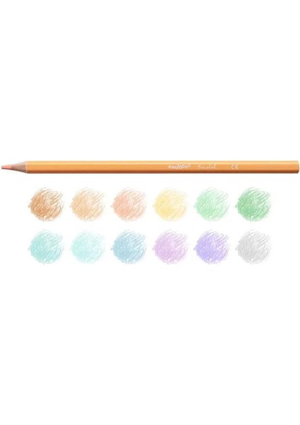 43034 Pastel Renkler Kuru Boya Kalemi 12 Renk modelleri