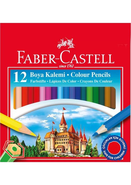 Faber Castell Yarım Boy Kuru Boya Karton Kutu 12 Renk