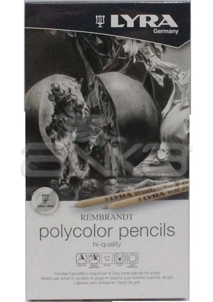 Rembrandt Polycolor Kuru Boya Kalemi 12LI Set Gri Tonlar fiyatları