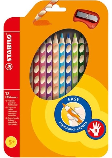332 Easy Colors Sağ El Kuru Boya Kalemi 12 Renk