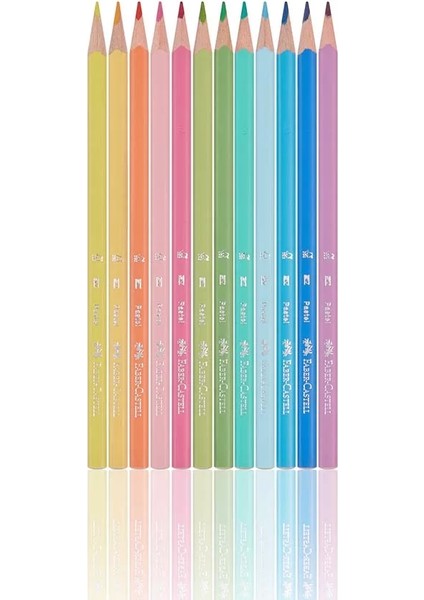 Faber Castell Kuru Boya Kalemi 12 Renk Üçgen Gövde Pastel Renkler 5171116313 fiyatları