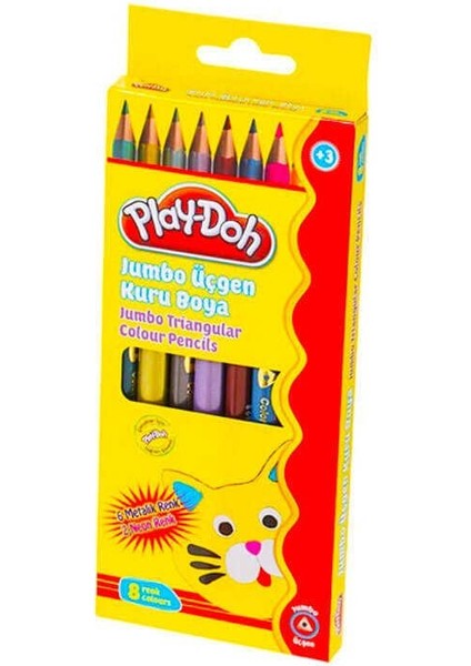 Playdoh Kuru Boya Jumbo 6'lı Metalik 2 Renk Neon