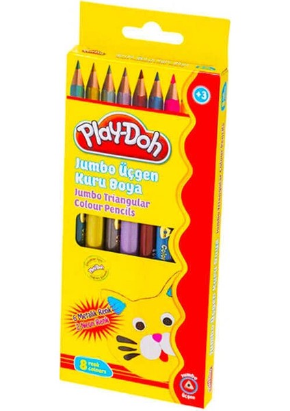 Playdoh Kuru Boya Jumbo 6'lı Metalik 2 Renk Neon