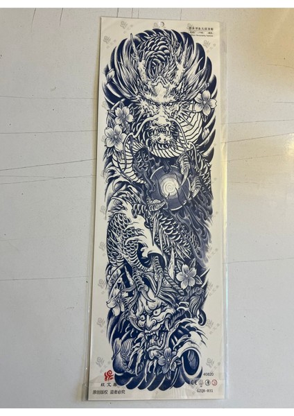 Ejderha Kurt Kız 3 Hafta Kalıcı 2 Adet Birden Tam Kol Bacak Geçici Dövme 46 cm fiyatları