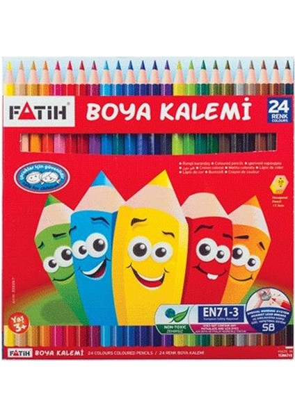 Kuru Boya Kalemi 24 Renk Tam Boy