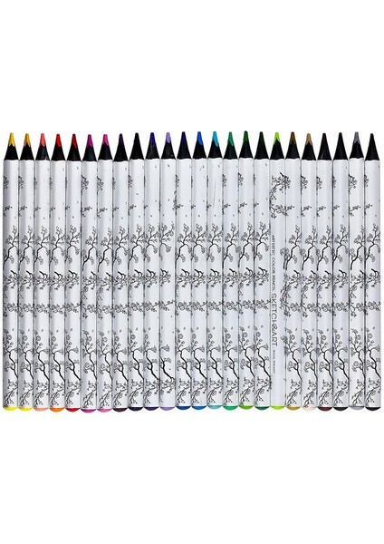 Sketch&art Profesyonel Kuru Boya Kalemi Kalın Gövde 4mm 24 Renk NO:30-0115