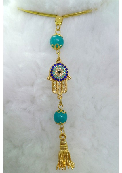 Parlak Taşlı Nazar Fatıma Eli Araba Dikiz Ayna Süsü, Püsküllü Turkuaz Taşlı Lüks Yeni Araba Hediyesi modelleri