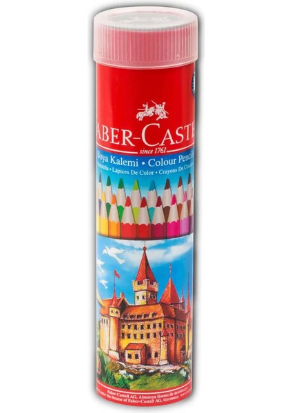 Kuru Boya Kalemi Metal Tüpte 24 Renkli Kalem Seti Sanat İçin