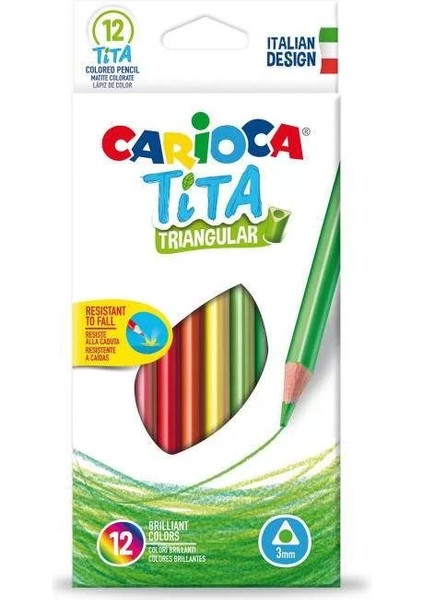 42786 Tita Üçgen Kuru Boya Kalemi 12 Renk