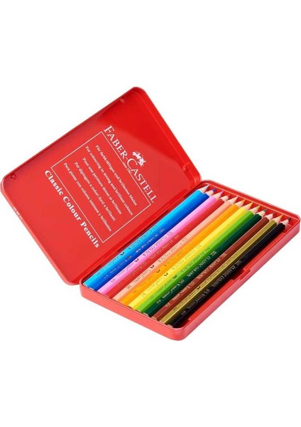 Faber Castell Redline Kuru Boya Metal Kutu 12'li modelleri