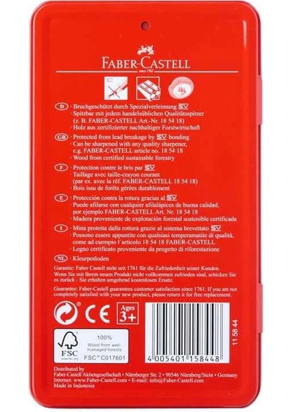 Faber Castell Redline Kuru Boya Metal Kutu 12'li indirimleri