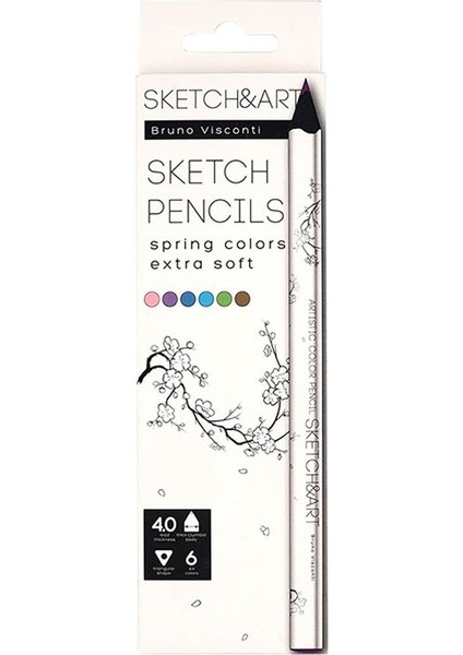 Sketch&art Profesyonel Kuru Boya Kalemi Kalın Gövde 4mm Sonbahar 6 Renk NO:30-0118/09