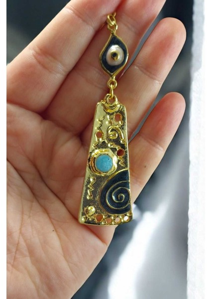 Siyah Nazar Boncuklu Mineli Otantik Girdap Desenli Dikiz Ayna Süsü Tarz Yeni Araba Hediyesi fiyatları