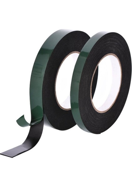 Çift Taraflı Köpük Bant Yeşil-Siyah 15 mm x 10 mt