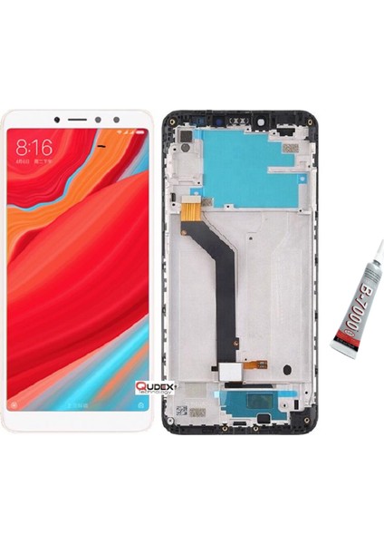 Redmi S2 Ekran Dokunmatik Çıtalı (Siyah) B7000 Yapıştırıcı
