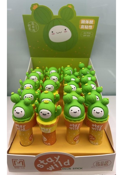 Kaktüs Desenli Stick Yapıştırıcı 3'lü Set