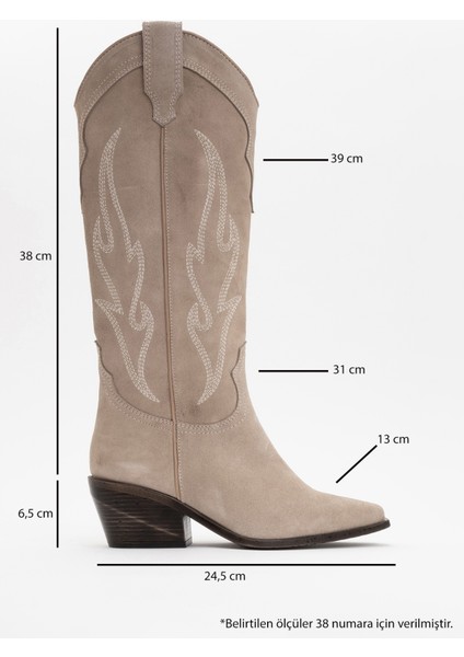 Pietro Bej Deri Süet Kadın Western Çizme indirimleri