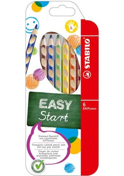 Easy Colors Kuru Boya Kalemi 6 Renk Sol El