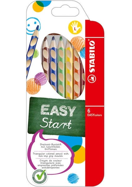 Easy Colors Kuru Boya Kalemi 6 Renk Sol El