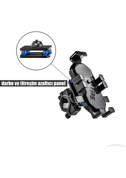 Otomatik Tuşlu Motorsiklet Bisiklet Telefon Tutacağı Paket Içeriğine Dahil Ayna ve Gidon Bağlantılı