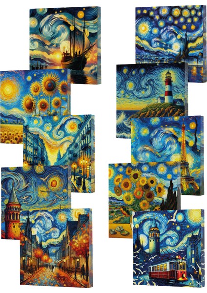 Vivago Art Van Gogh Serisi 15X15 Çizgisiz Defter Seti (10X160 Sayfa)