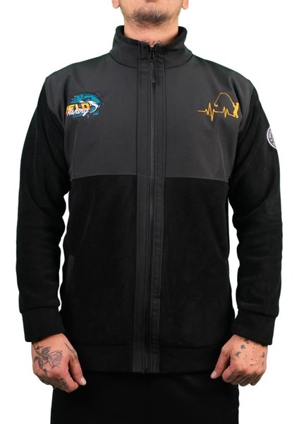 Fisherman Balık Sevdası Nakışlı Fermuarlı Polar