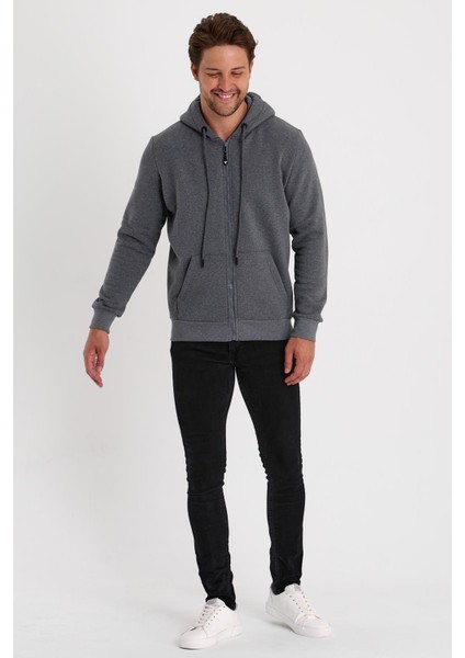 Erkek Tam Fermuarlı Kapüşonlu Yandan Cepli Sweatshirt modelleri