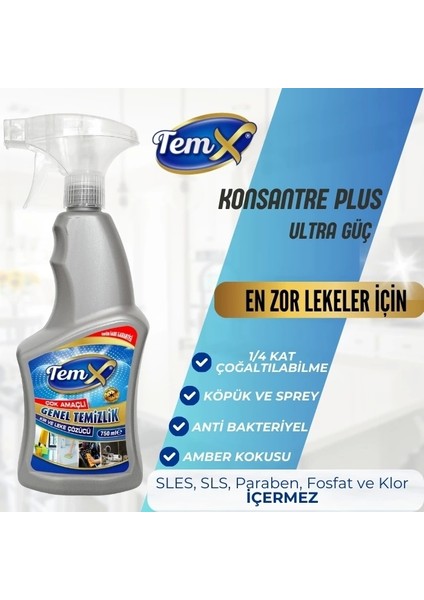 Konsantre Plus Ultra Güçlü Genel Temizlik Kir ve Leke Çözücü 750 Ml fiyatları