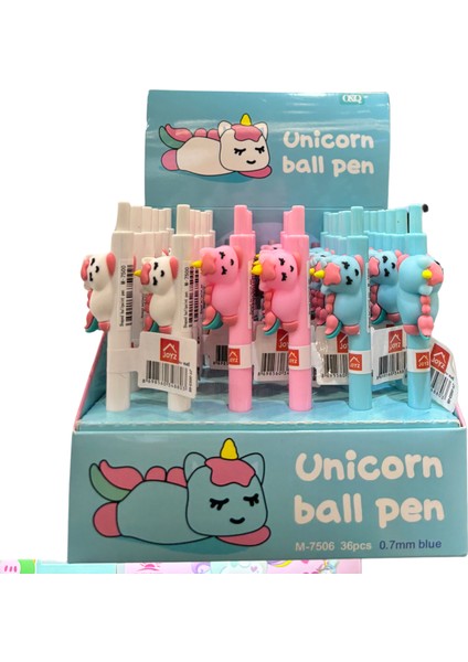 Unicorn Desenli Tükenmez Kalem 3'lü Set