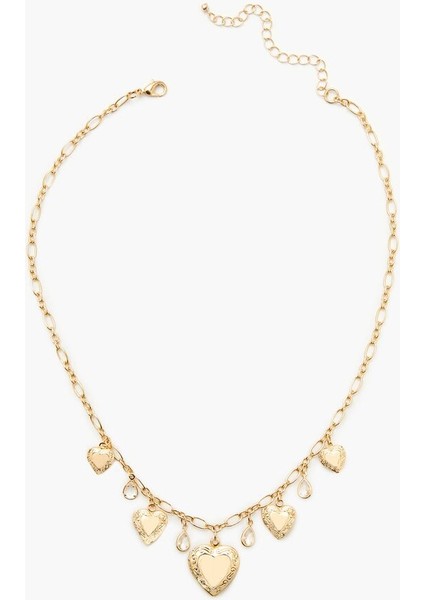 Kalp Madalyon Charm Kolye