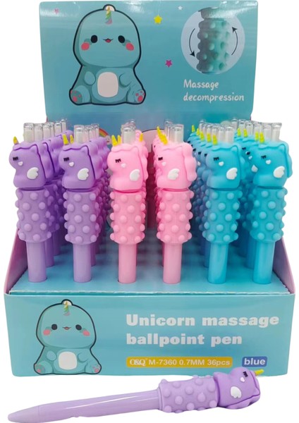 Unicorn Desenli Masajlı Tükenmez Kalem Set 3'lü