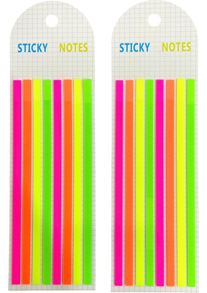 Yapışkanlı Çubuk Postit Neon Renkler 2'li Set