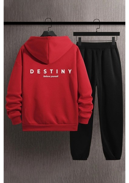 Uygun Tarz Unisex Destiny Baskılı Eşofman Takımı