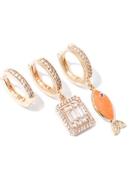 Balık Detaylı Küpe Seti